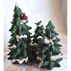 3 Vtg NIB Enesco 1997 Forest Frolic Evergreen Christmas‎ Trees Ceramic/Porcelain